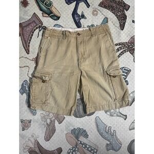 American Eagle Tan Khaki Cargo Shorts Size 34